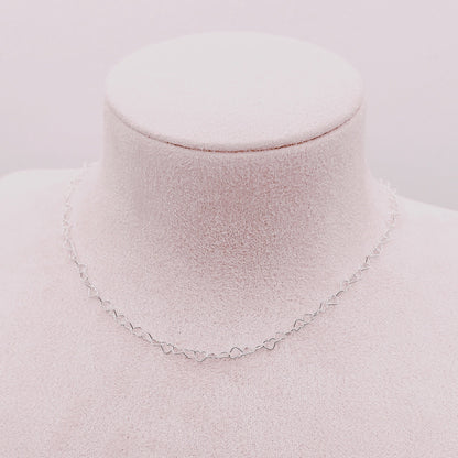 Cadena Sinfín Corazones Entrelazados - Plata 925