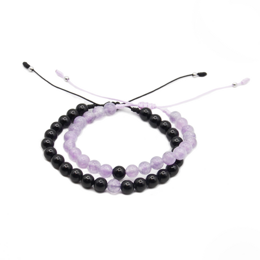 Pulseras de la Distancia Onix & Ágata - Plata 925